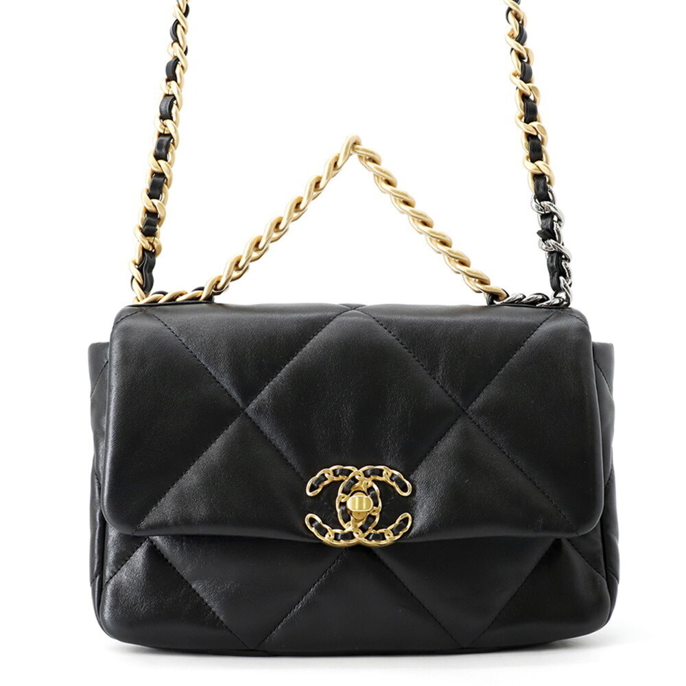 Chanel Chain Shoulder Bag CHANEL19 Matelassé Coco Mark Shiny Lambskin AS1160 ...